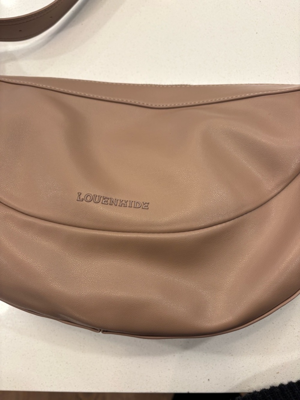 Louenhide Women's Crescent Shoulder Bag in Taupe